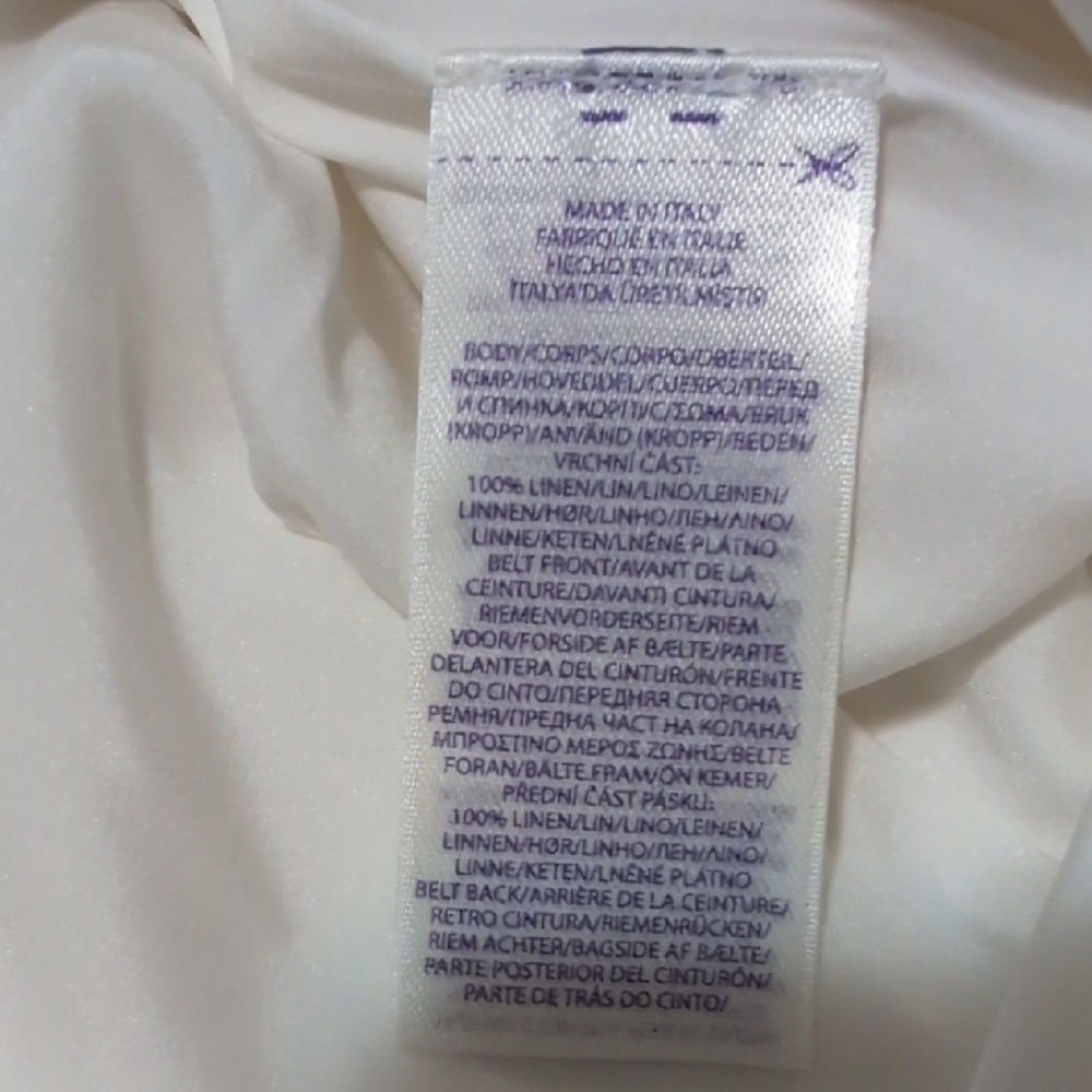 Ralph Lauren White Wide Leg Pants with Tie Waist - Picture 12 of 12